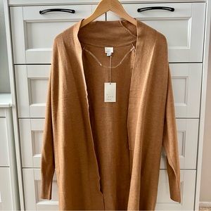 Target Long Layering Duster Cardigan Sweater in Camel Brown